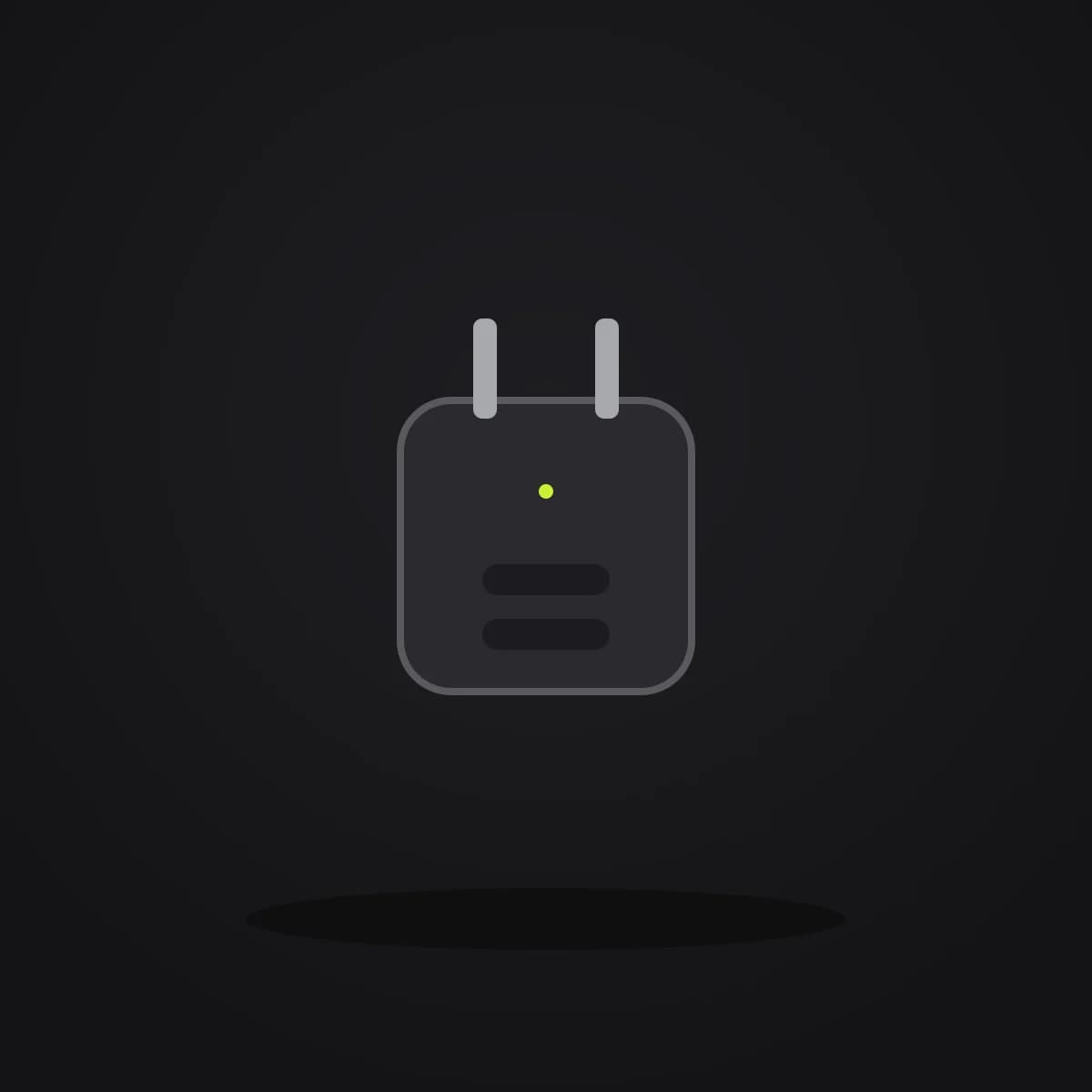 Flux 140W charger in Graphite, front view