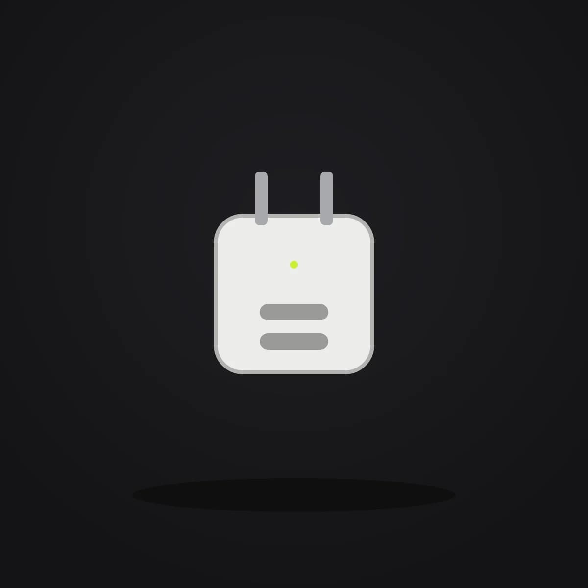 Flux 65W charger in White, front view